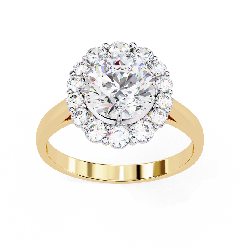 14k IGI certified round ring with E-F color VVS-VS clarity diamonds 156