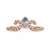 14k IGI certified pear wedding band with E-F color VVS-VS clarity diamonds 158