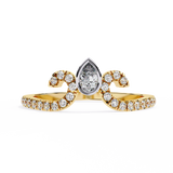 14k pear wedding band with E-F color VVS-VS clarity diamonds 158