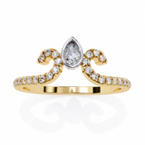 14k IGI certified pear wedding band with E-F color VVS-VS clarity diamonds 158