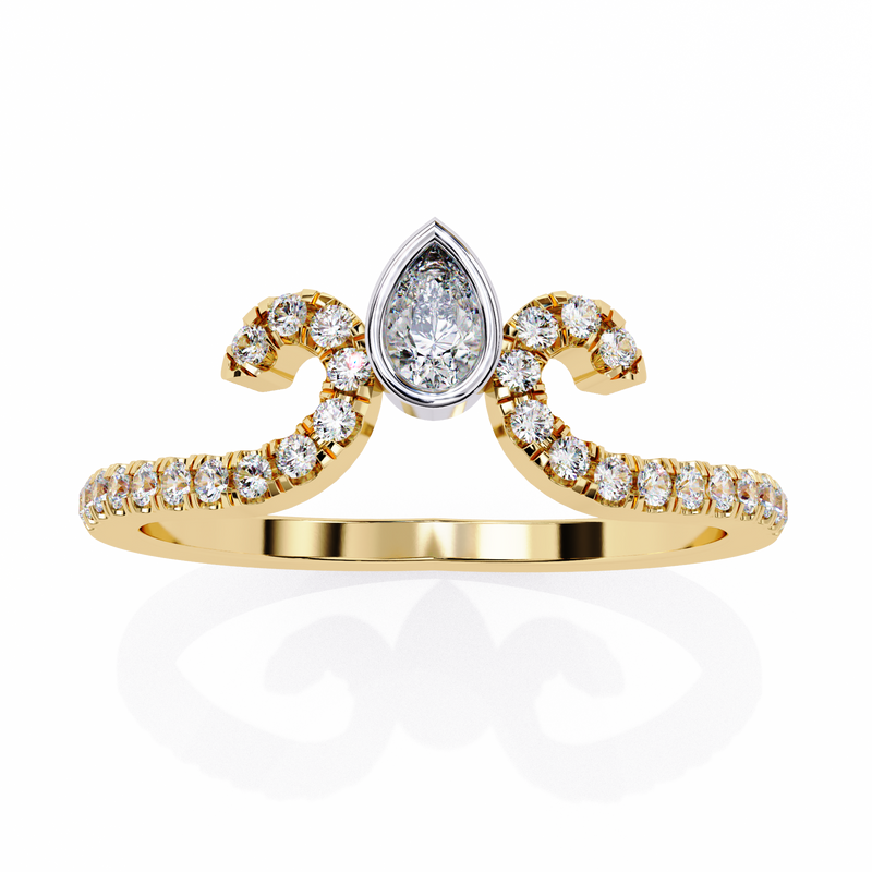 14k IGI certified pear wedding band with E-F color VVS-VS clarity diamonds 158
