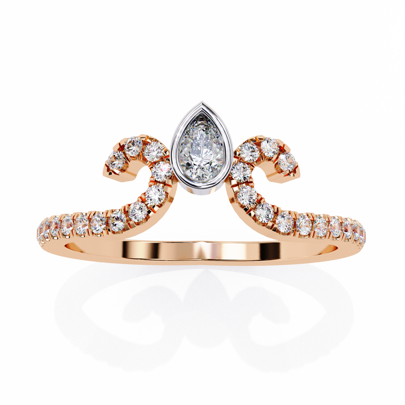 14k IGI certified pear wedding band with E-F color VVS-VS clarity diamonds 158
