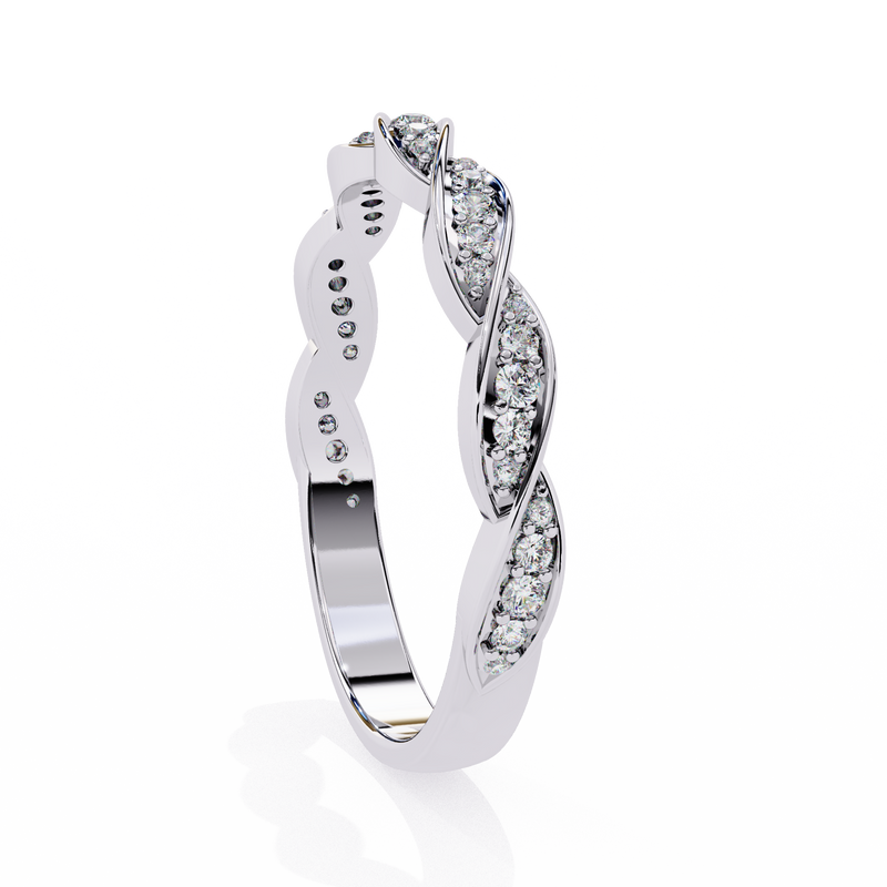 14k IGI certified round wedding band with E-F color VVS-VS clarity diamonds 159