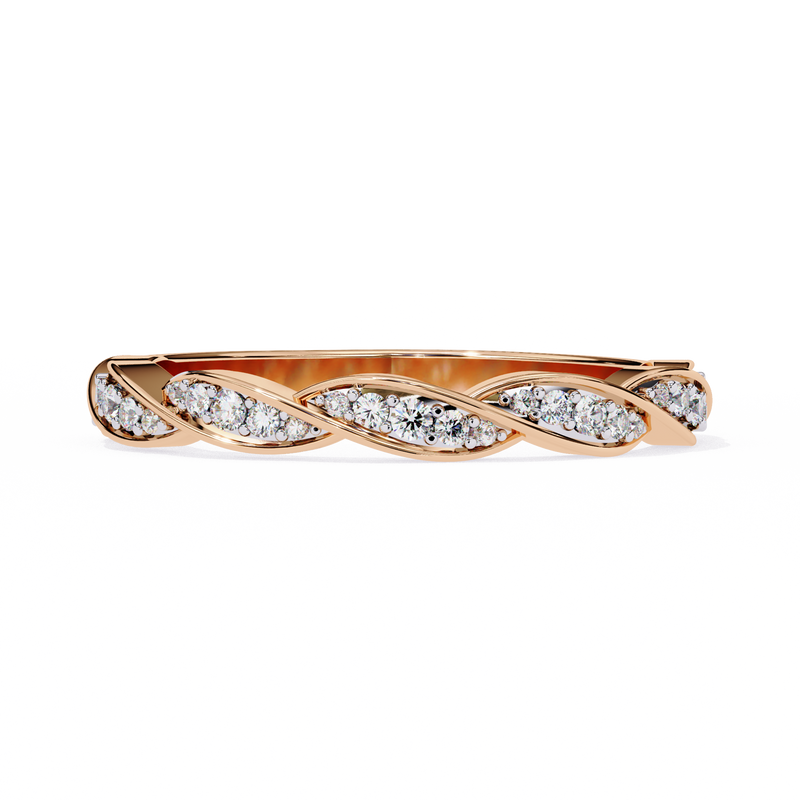 14k IGI certified round wedding band with E-F color VVS-VS clarity diamonds 159