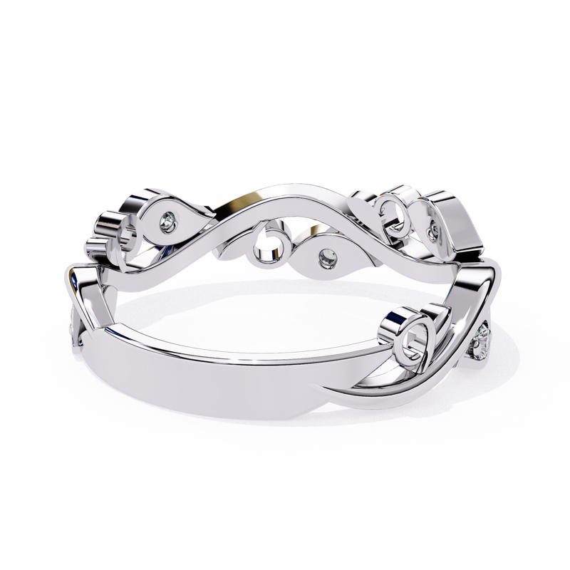 14k IGI certified round wedding band with E-F color VVS-VS clarity diamonds 160