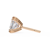 14K White Gold IGI Certified Princess Solitaire Stud Earrings, 4 Double split Prong, D-E Color, VVS/VS Clarity