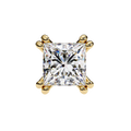 14K White Gold IGI Certified Princess Solitaire Stud Earrings, 4 Double split Prong, D-E Color, VVS/VS Clarity