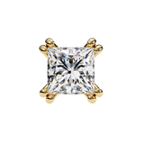 14K White Gold IGI Certified Princess Solitaire Stud Earrings, 4 Double split Prong, D-E Color, VVS/VS Clarity