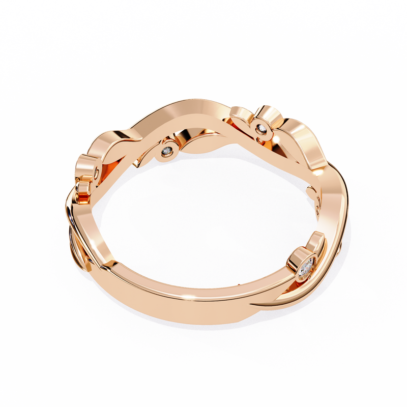14k IGI certified round wedding band with E-F color VVS-VS clarity diamonds 162