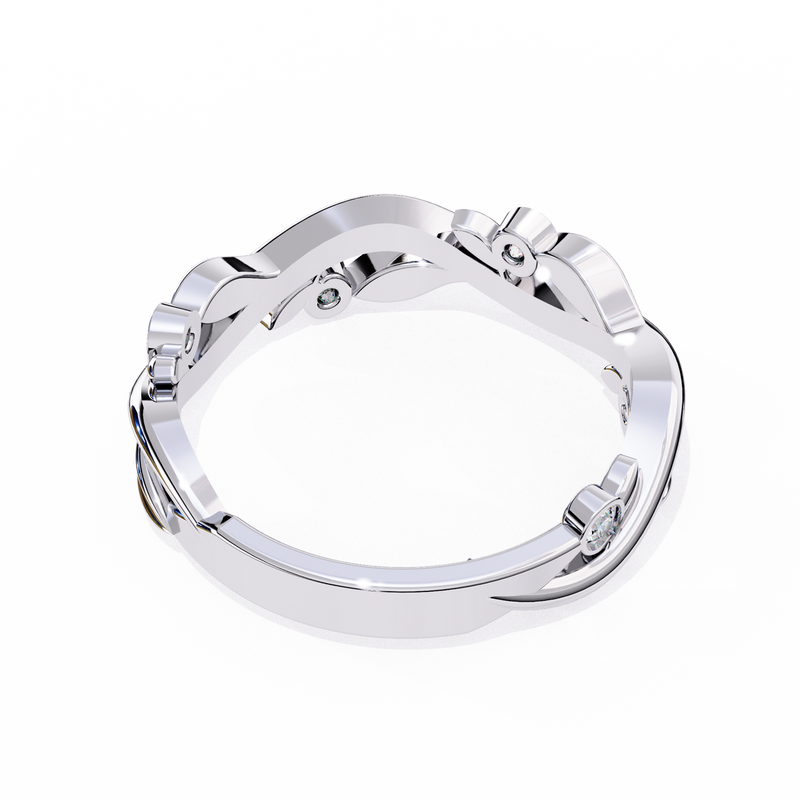 14k IGI certified round wedding band with E-F color VVS-VS clarity diamonds 162