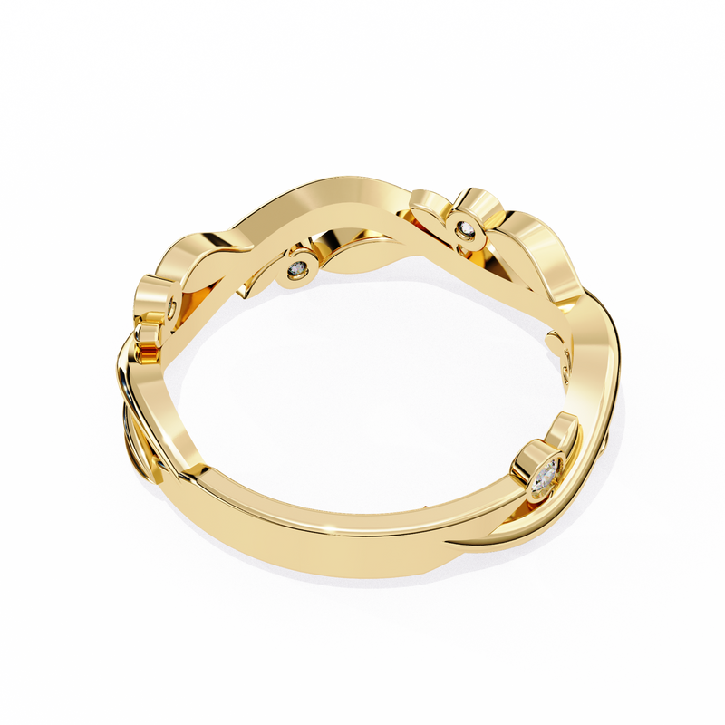 14k IGI certified round wedding band with E-F color VVS-VS clarity diamonds 162