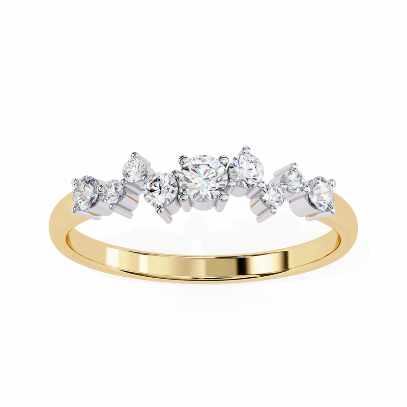 14k IGI certified round wedding band with E-F color VVS-VS clarity diamonds 163