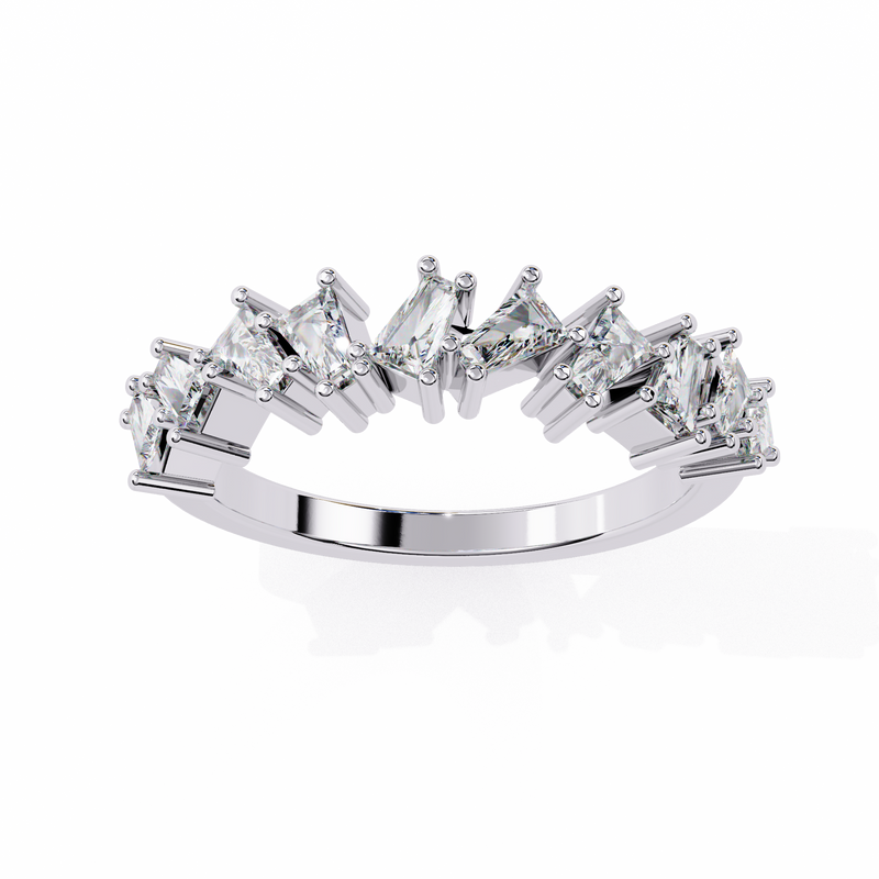 14k IGI certified baguette wedding band with E-F color VVS-VS clarity diamonds 164