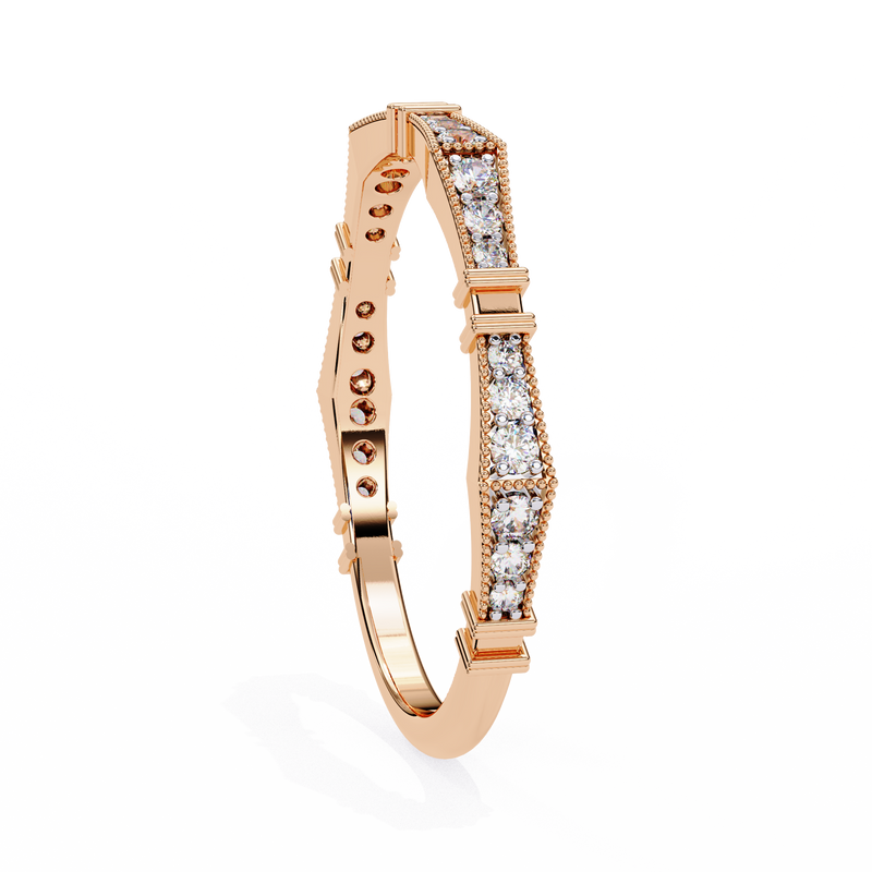 14k round wedding band with E-F color VVS-VS clarity diamonds 165