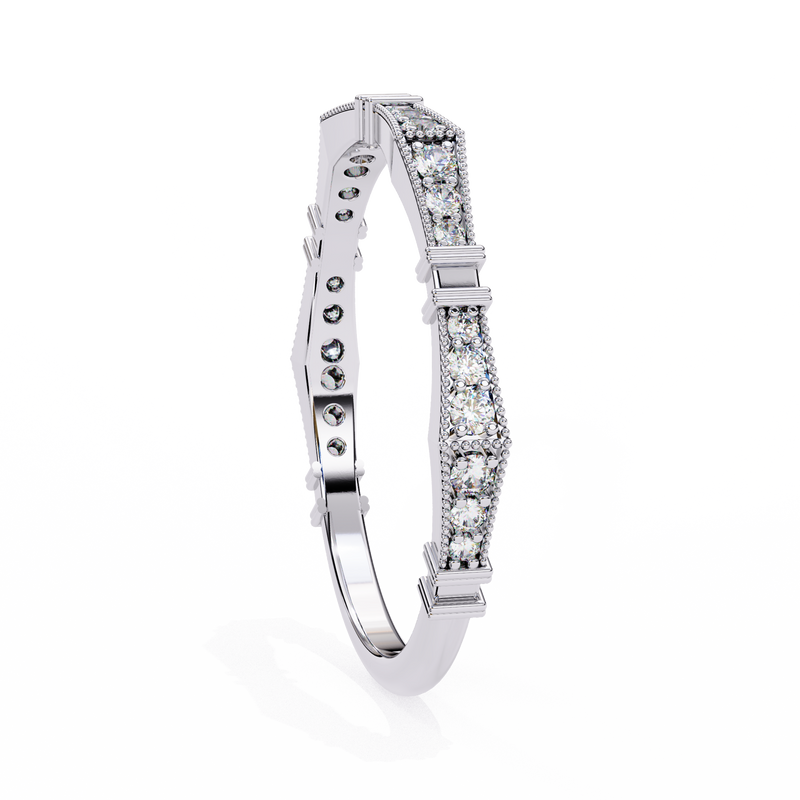 14k IGI certified round wedding band with E-F color VVS-VS clarity diamonds 165