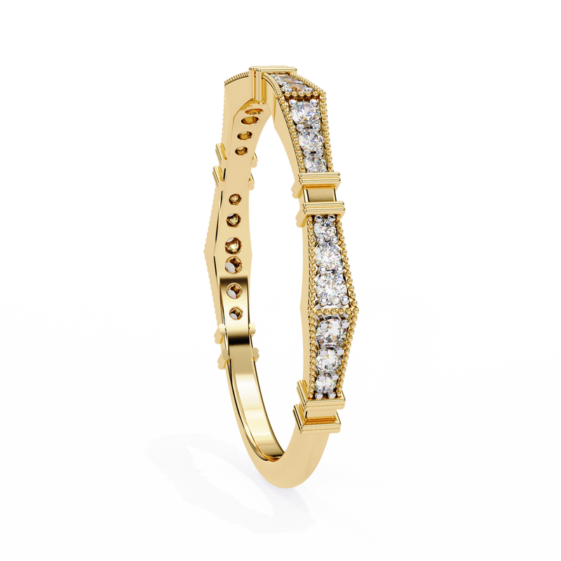 14k IGI certified round wedding band with E-F color VVS-VS clarity diamonds 165