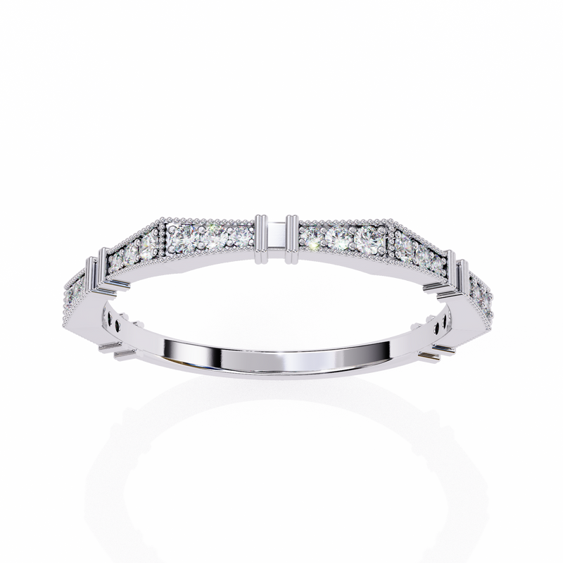 14k round wedding band with E-F color VVS-VS clarity diamonds 165