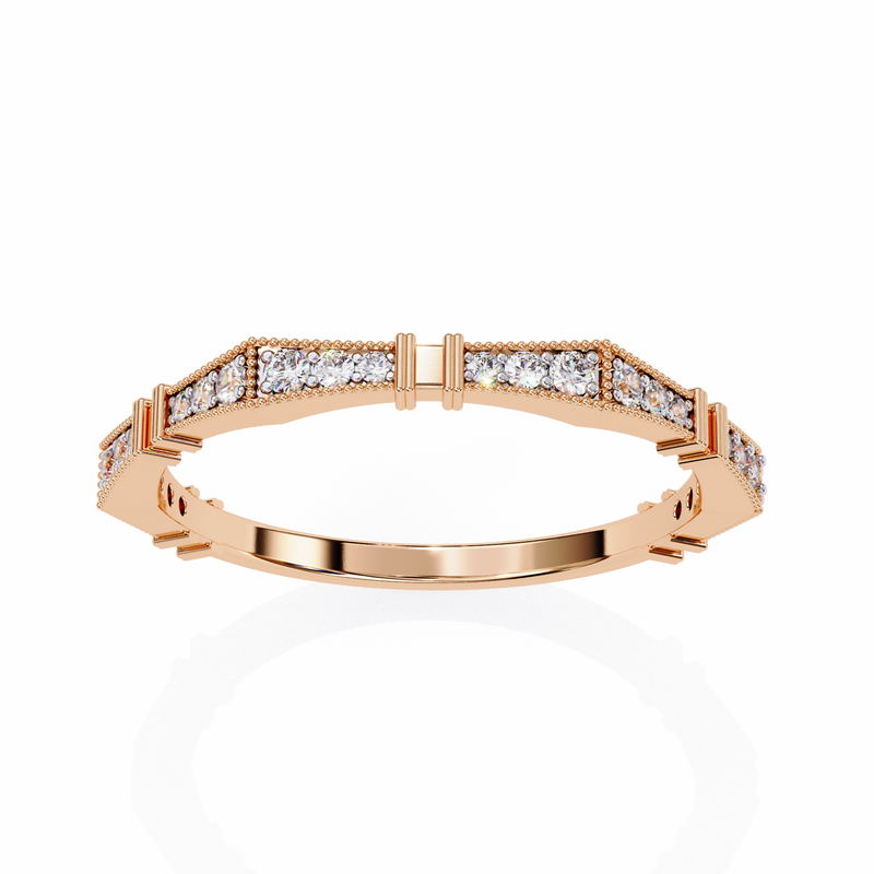 14k IGI certified round wedding band with E-F color VVS-VS clarity diamonds 165