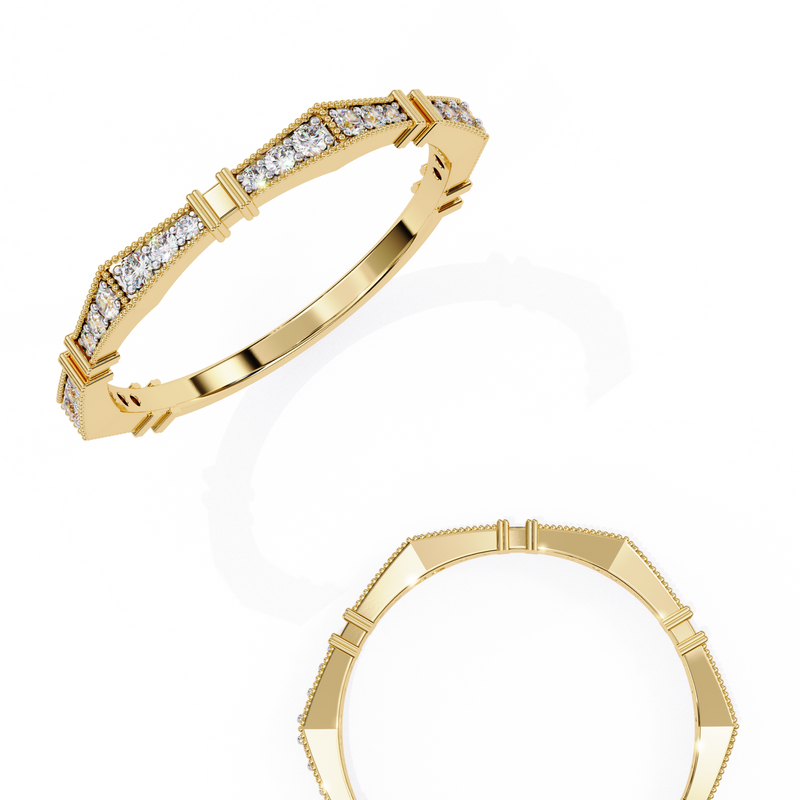 14k IGI certified round wedding band with E-F color VVS-VS clarity diamonds 165