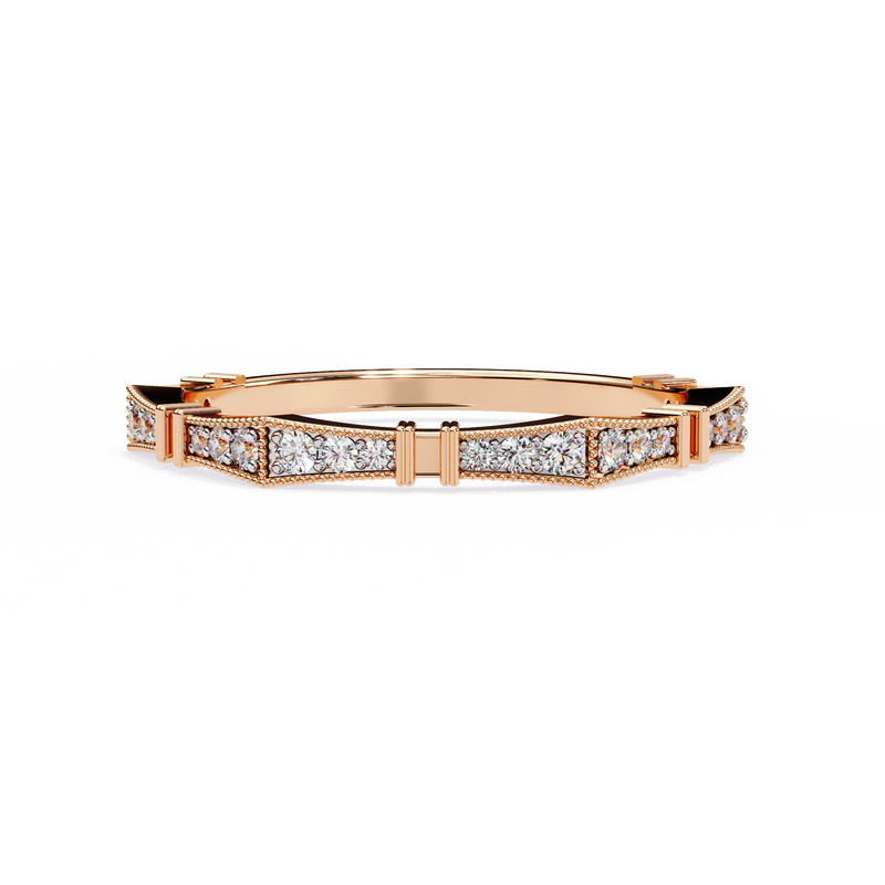 14k round wedding band with E-F color VVS-VS clarity diamonds 165