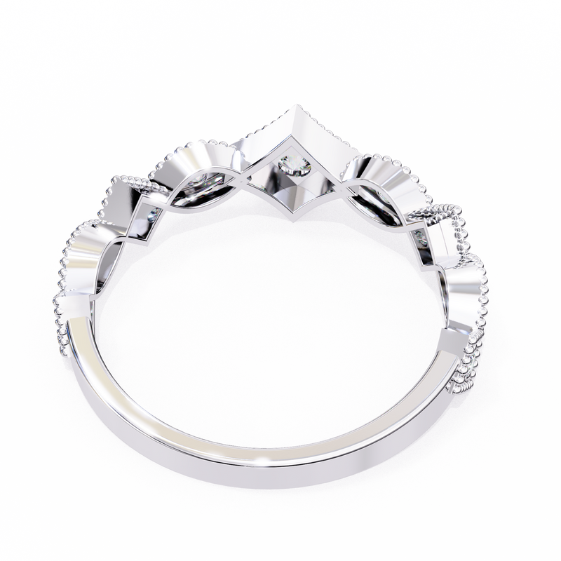 14k IGI certified round wedding band with E-F color VVS-VS clarity diamonds 166