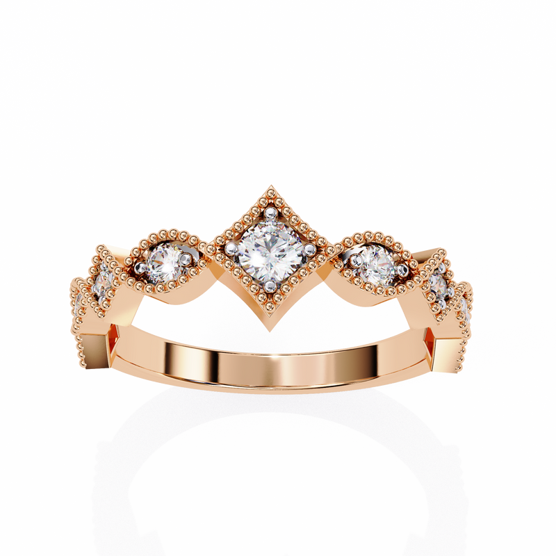 14k IGI certified round wedding band with E-F color VVS-VS clarity diamonds 166