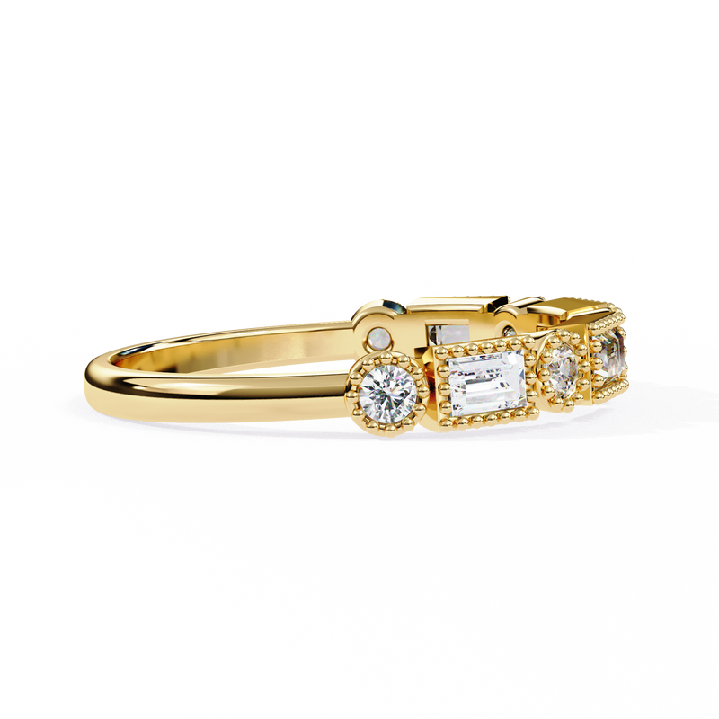 14k baguette wedding band with E-F color VVS-VS clarity diamonds 167