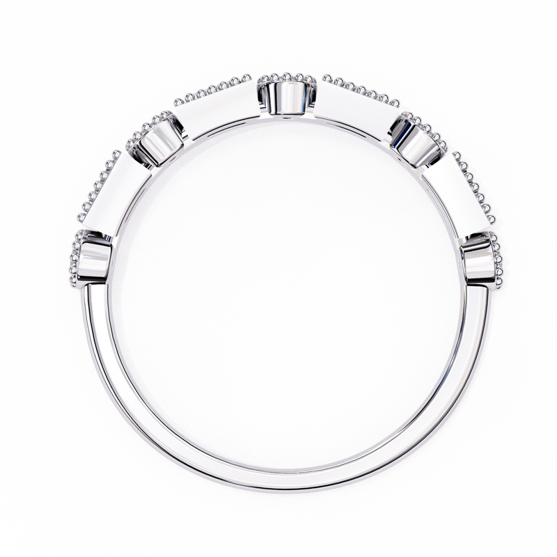 14k baguette wedding band with E-F color VVS-VS clarity diamonds 167