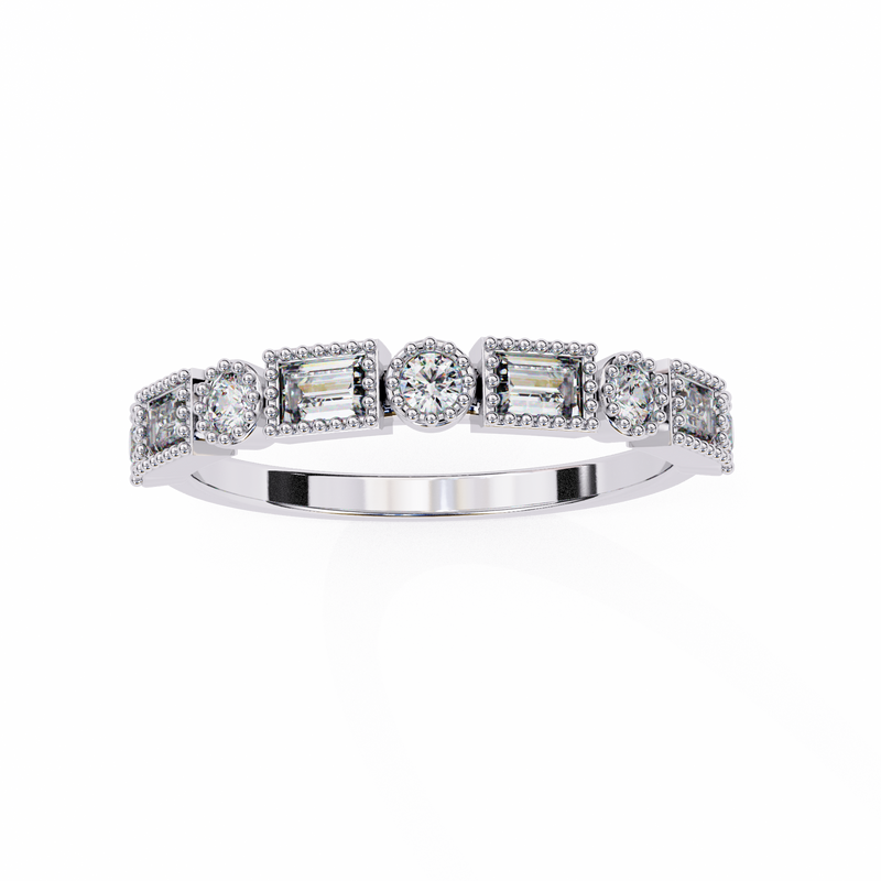 14k IGI certified baguette wedding band with E-F color VVS-VS clarity diamonds 167