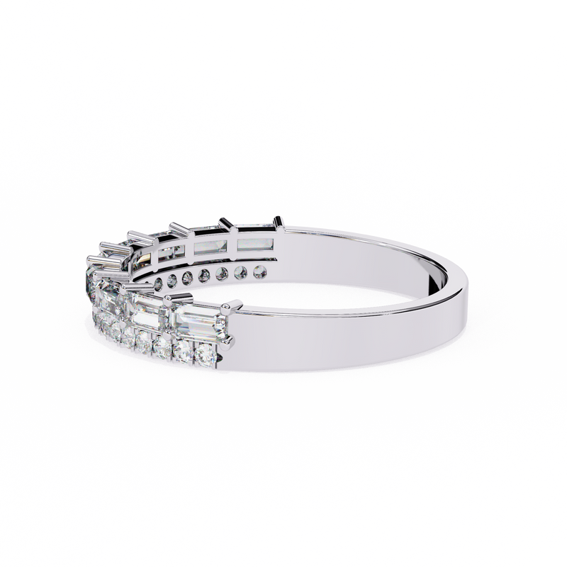 14k baguette wedding band with E-F color VVS-VS clarity diamonds 168