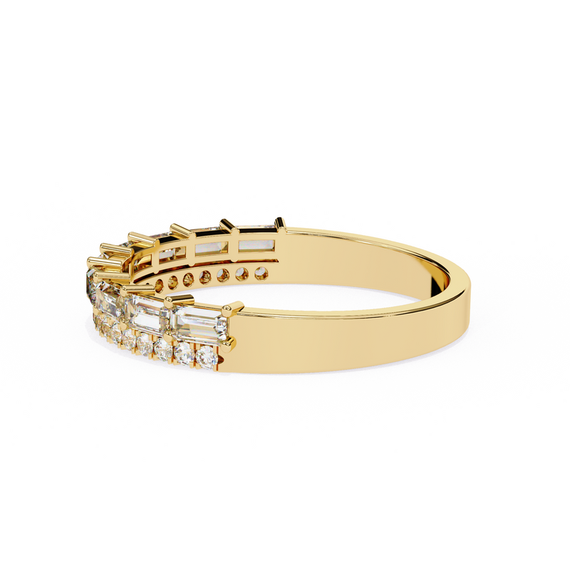 14k baguette wedding band with E-F color VVS-VS clarity diamonds 168