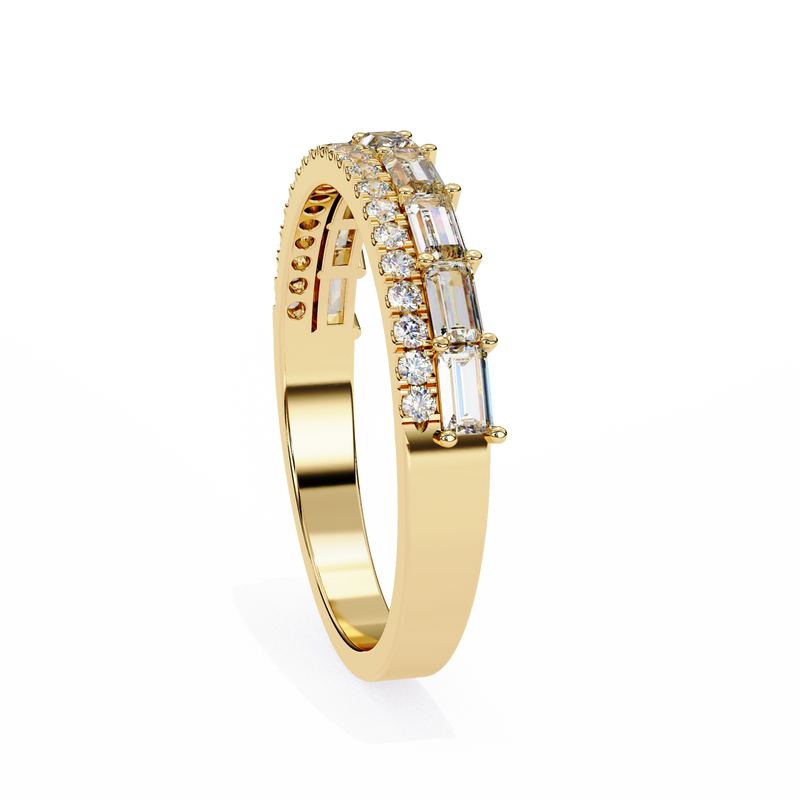 14k IGI certified baguette wedding band with E-F color VVS-VS clarity diamonds 168