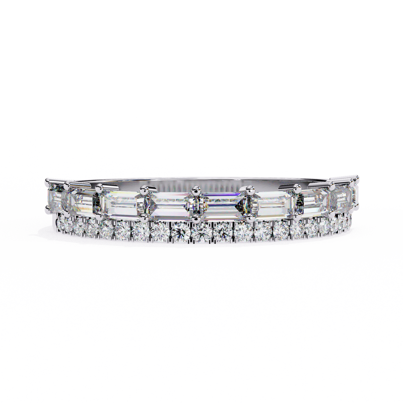 14k baguette wedding band with E-F color VVS-VS clarity diamonds 168
