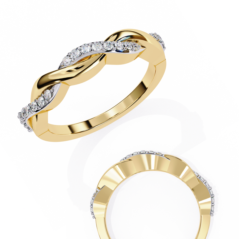 14k IGI certified round wedding band with E-F color VVS-VS clarity diamonds 169