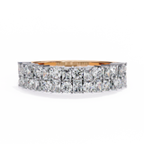 14k radiant wedding band with E-F color VVS-VS clarity diamonds 170