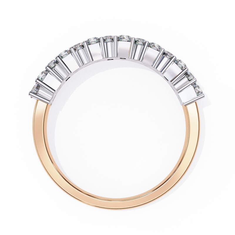 14k IGI certified radiant wedding band with E-F color VVS-VS clarity diamonds 170