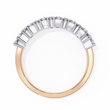 14K IGI Certified Radiant Wedding Band With E-F Color VVS-VS Clarity Diamonds