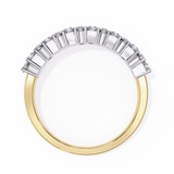 14k radiant wedding band with E-F color VVS-VS clarity diamonds 170