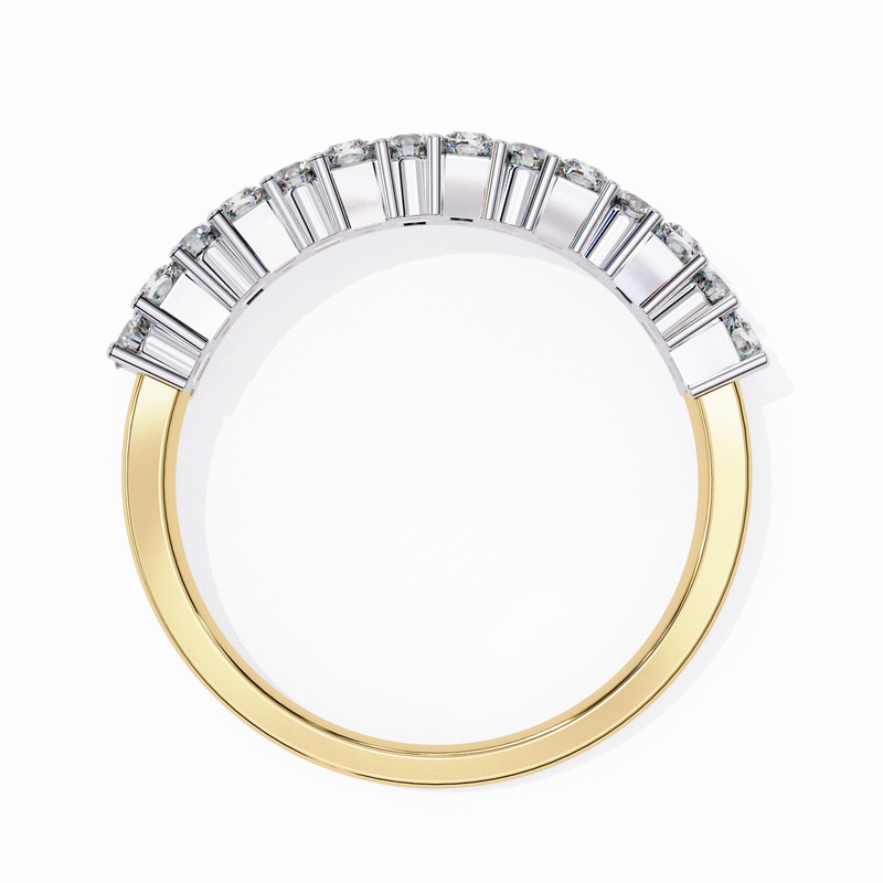 14k IGI certified radiant wedding band with E-F color VVS-VS clarity diamonds 170