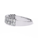 14K IGI Certified Radiant Wedding Band With E-F Color VVS-VS Clarity Diamonds