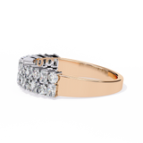 14K IGI Certified Radiant Wedding Band With E-F Color VVS-VS Clarity Diamonds