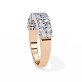 14K IGI Certified Radiant Wedding Band With E-F Color VVS-VS Clarity Diamonds