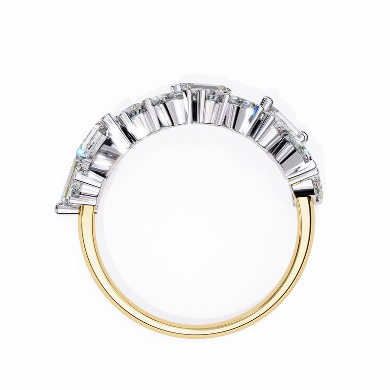 14k baguette wedding band with E-F color VVS-VS clarity diamonds 171