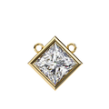 14K White Gold IGI Certified Princess Cut Diamond Solitaire Pendant – D-E Color, VVS–VS Clarity, Rabbit Ear Bail