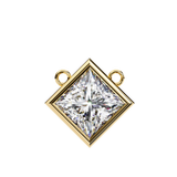 14K White Gold IGI Certified Princess Cut Diamond Solitaire Pendant – D-E Color, VVS–VS Clarity, Rabbit Ear Bail