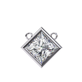 14K White Gold IGI Certified Princess Cut Diamond Solitaire Pendant – D-E Color, VVS–VS Clarity, Rabbit Ear Bail