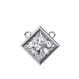 14K White Gold IGI Certified Princess Cut Diamond Solitaire Pendant – D-E Color, VVS–VS Clarity, Rabbit Ear Bail