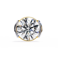14K White Gold IGI Certified Round Solitaire Stud Earrings, Half Bezel, D-E Color, VVS/VS Clarity