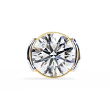 14K White Gold IGI Certified Round Solitaire Stud Earrings, Half Bezel, D-E Color, VVS/VS Clarity