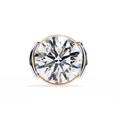 14K White Gold IGI Certified Round Solitaire Stud Earrings, Half Bezel, D-E Color, VVS/VS Clarity